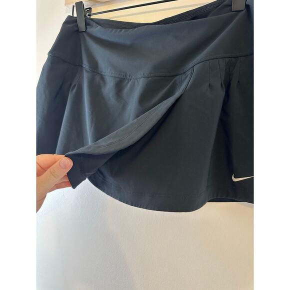 Nike Womens Dri-Fit Black Tennis Golf Pickleball Skort 7" Faux Wrap Size Medium - Picture 3 of 9